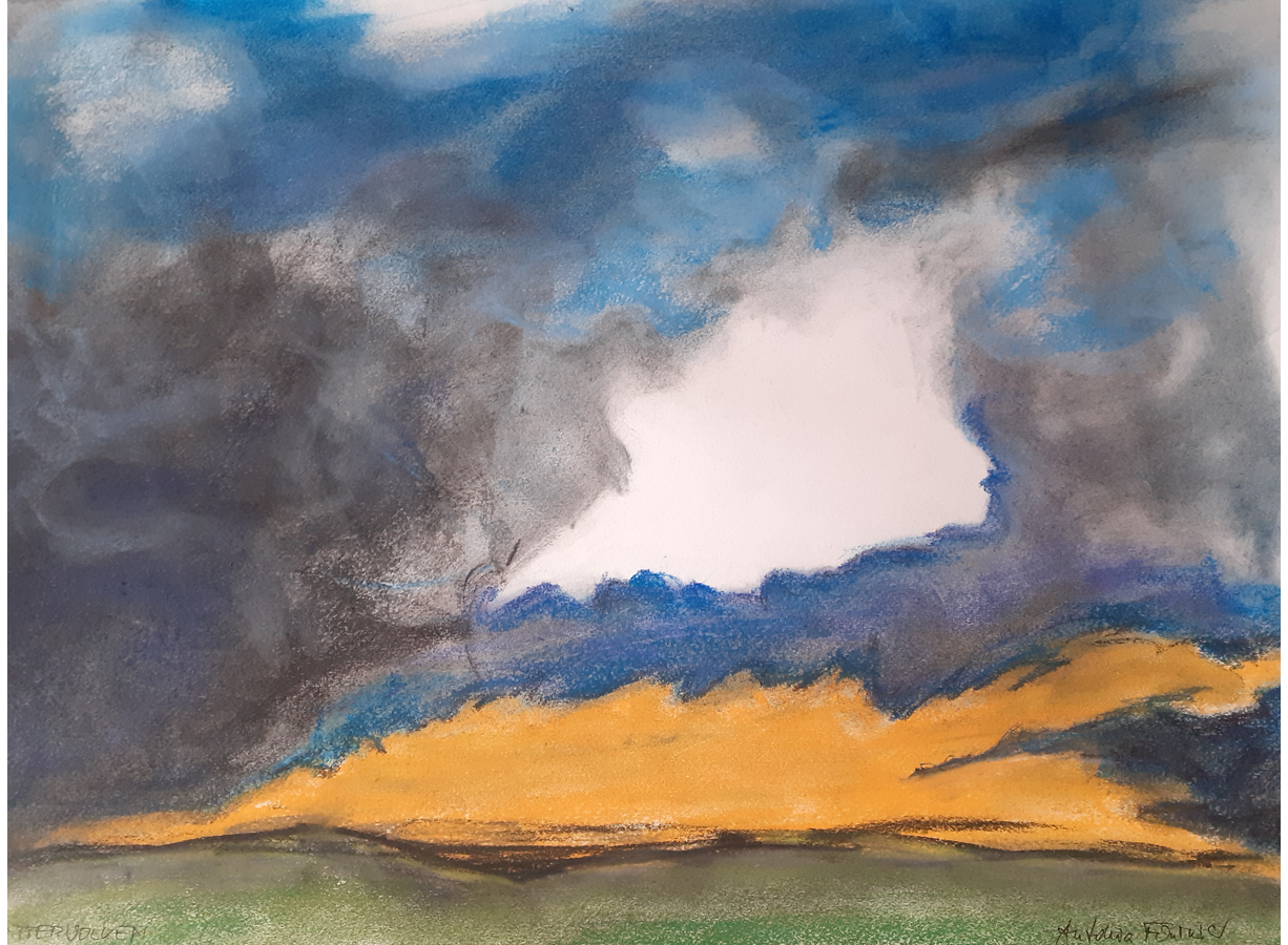 Gewitterwolken, Pastellkreide, 73 x 53 cm